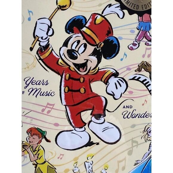 Bioworld Disney 100 Years Of Music And Wonder 20” Carry On Spinner Suitcase NEW - Picture 2 of 16